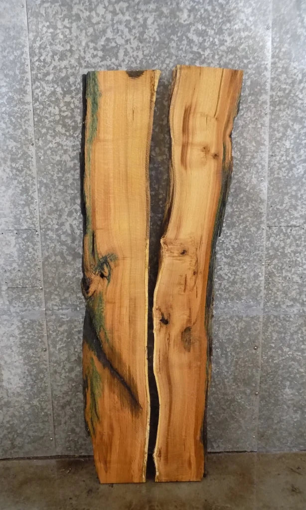 2- Live Edge Red Oak Bar Top, River Table Top Slabs, Epoxy Wood 79-80