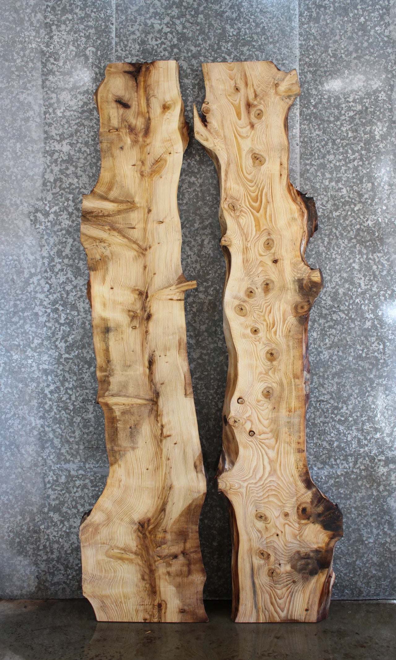 2- Knotty Pine Live Edge Bar Top/River Table Slabs - UNIQUE 802-803
