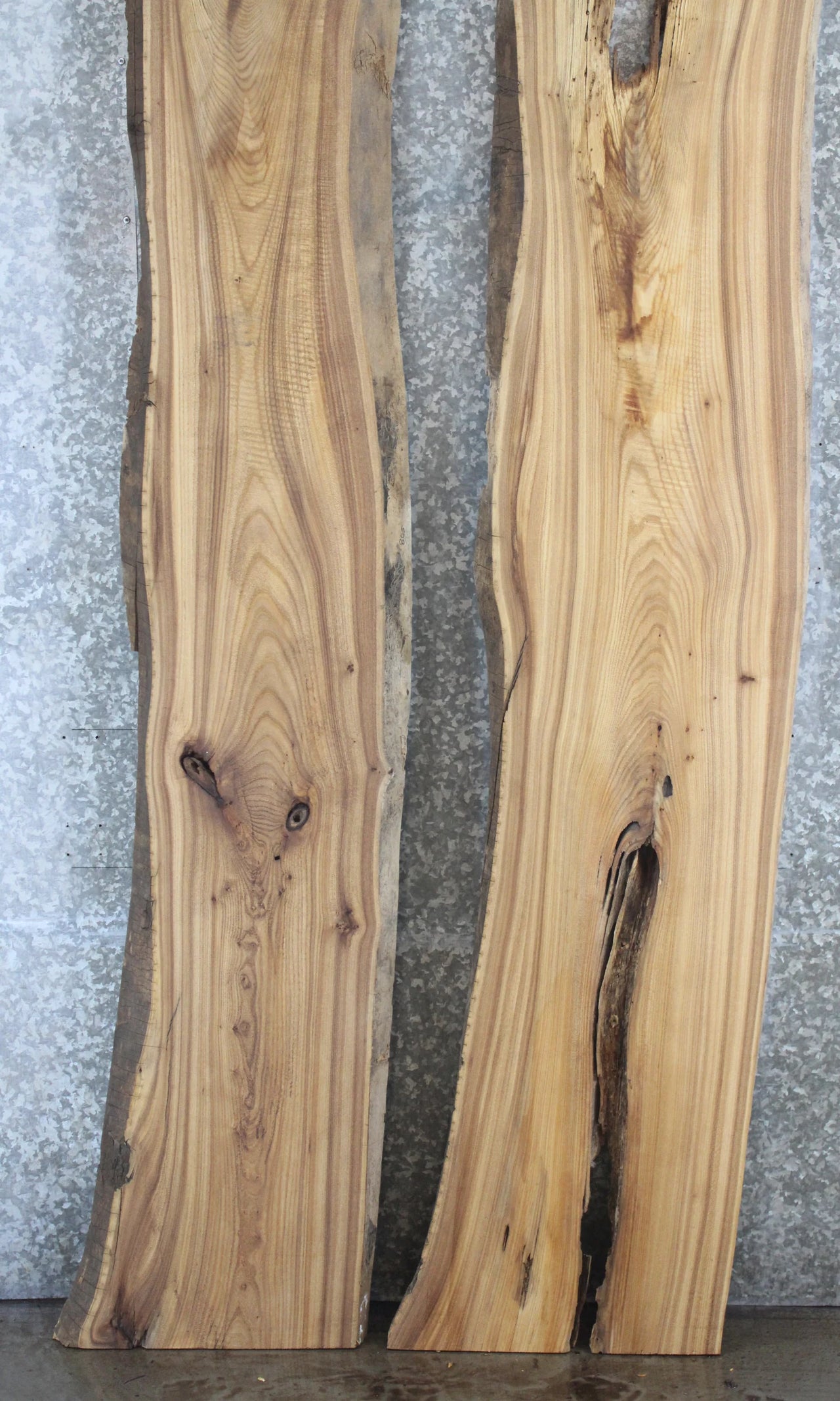 2- Elm Live Edge Bench Slabs, Epoxy River Table Project Wood 805-806