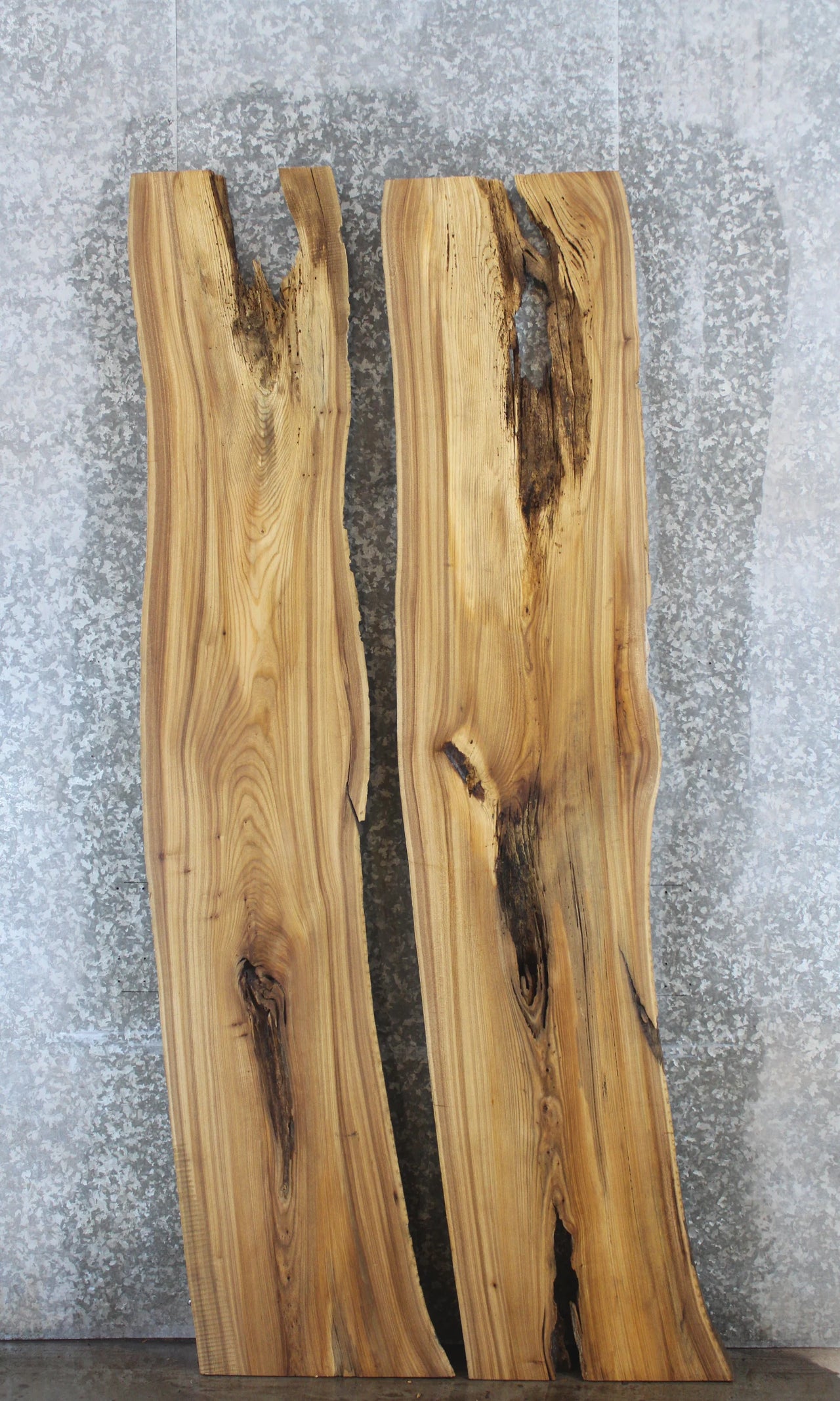 2- Elm Live Edge Bench Slabs, Epoxy River Table Project Wood 805-806