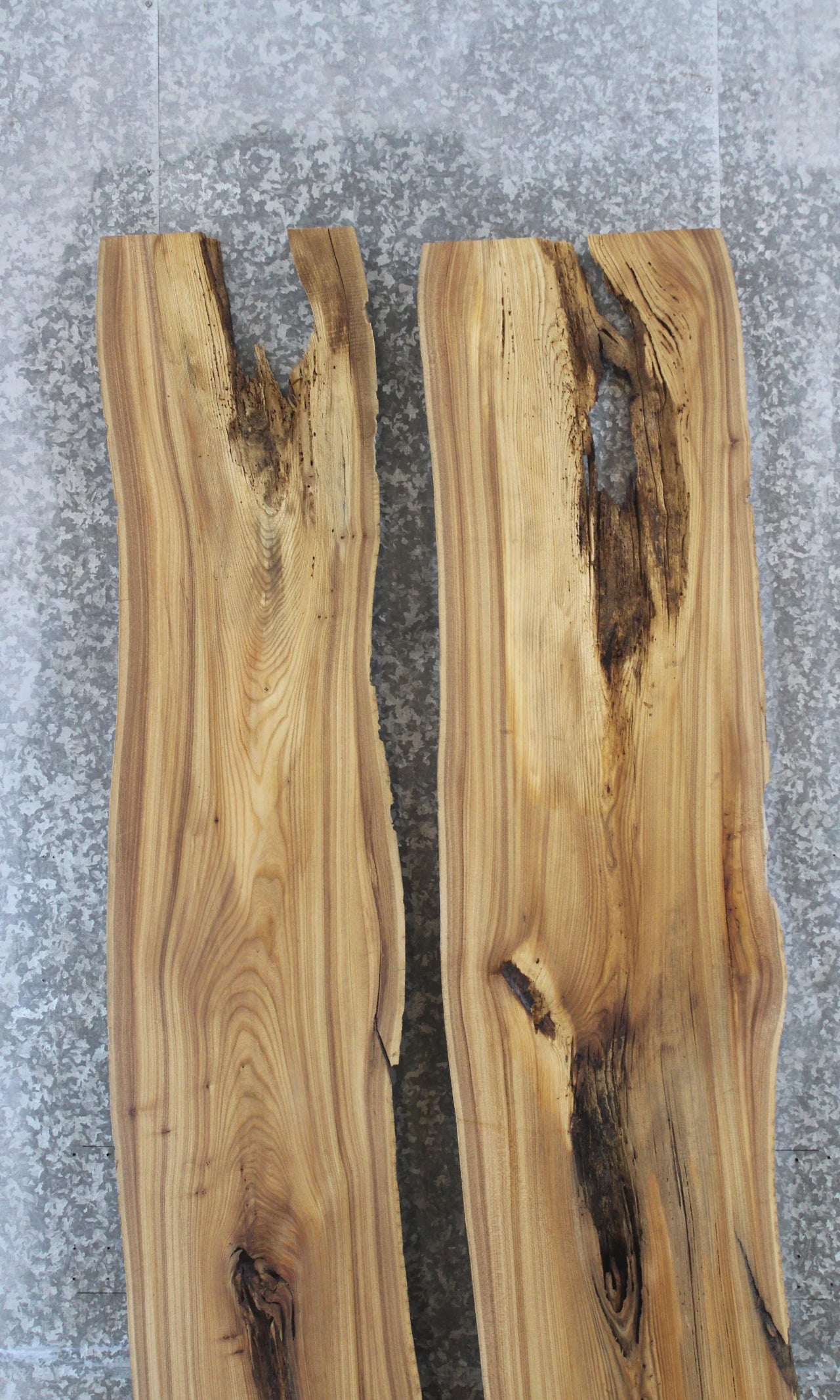 2- Elm Live Edge Bench Slabs, Epoxy River Table Project Wood 805-806