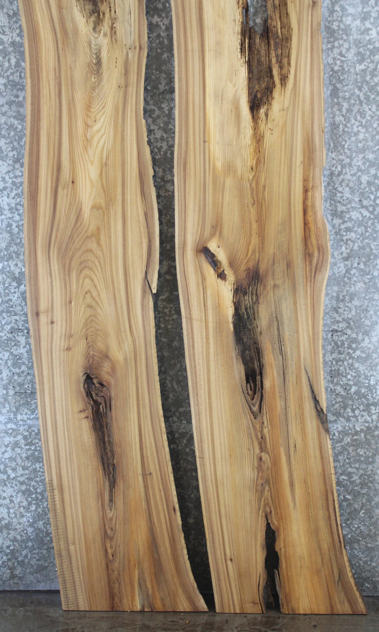 2- Elm Live Edge Bench Slabs, Epoxy River Table Project Wood 805-806