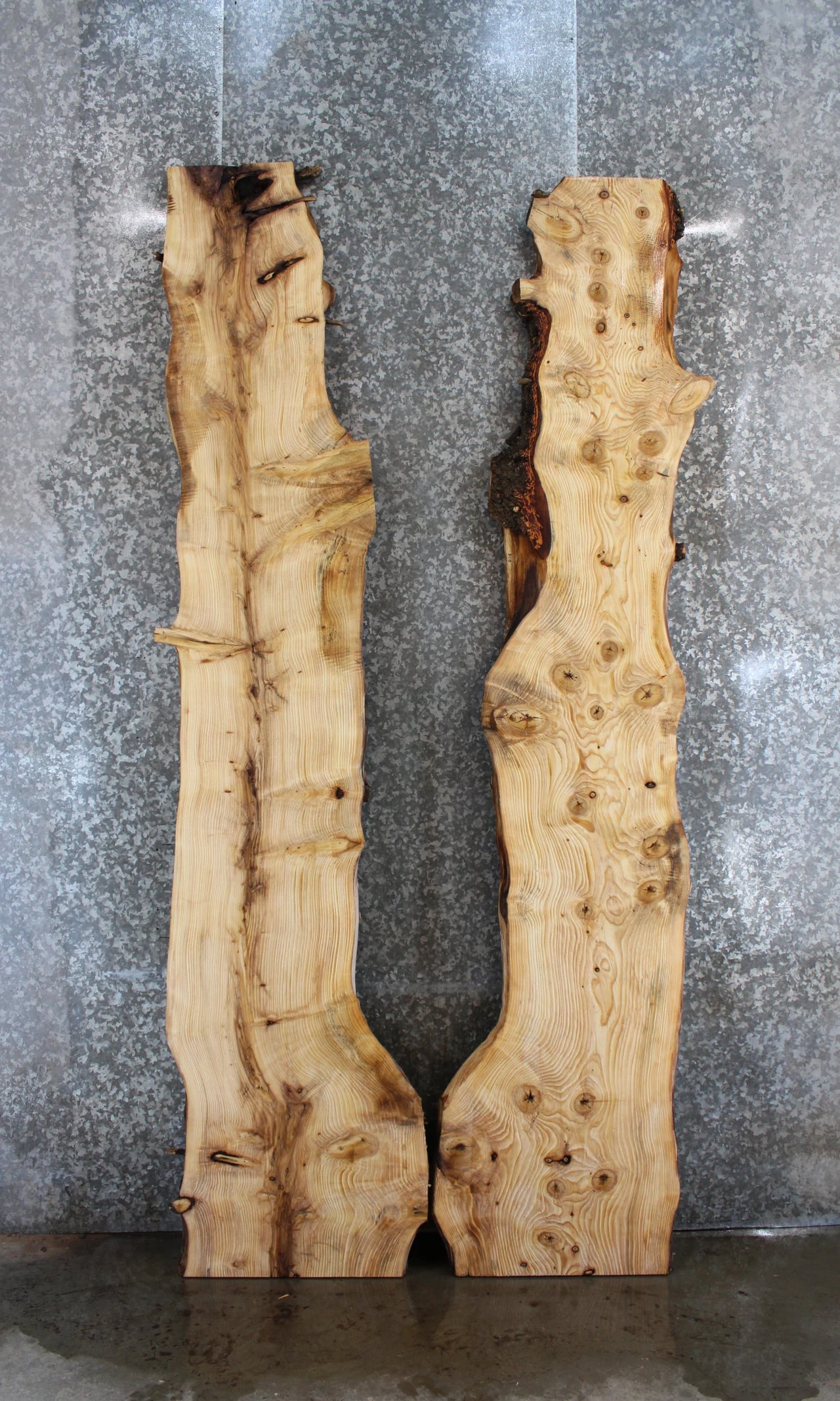 2- Knotty Pine Live Edge Book Match Bar Top/River Table Slabs 807-808