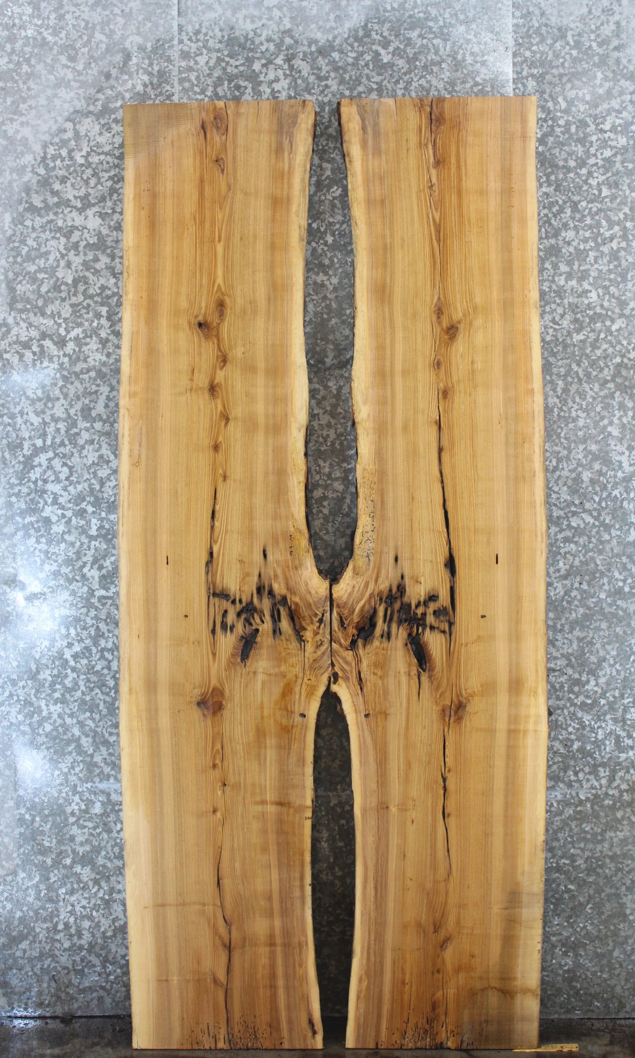2- Live Edge Ash Slabs, Wooden Table Top Lumber, Natural Edges 812-813
