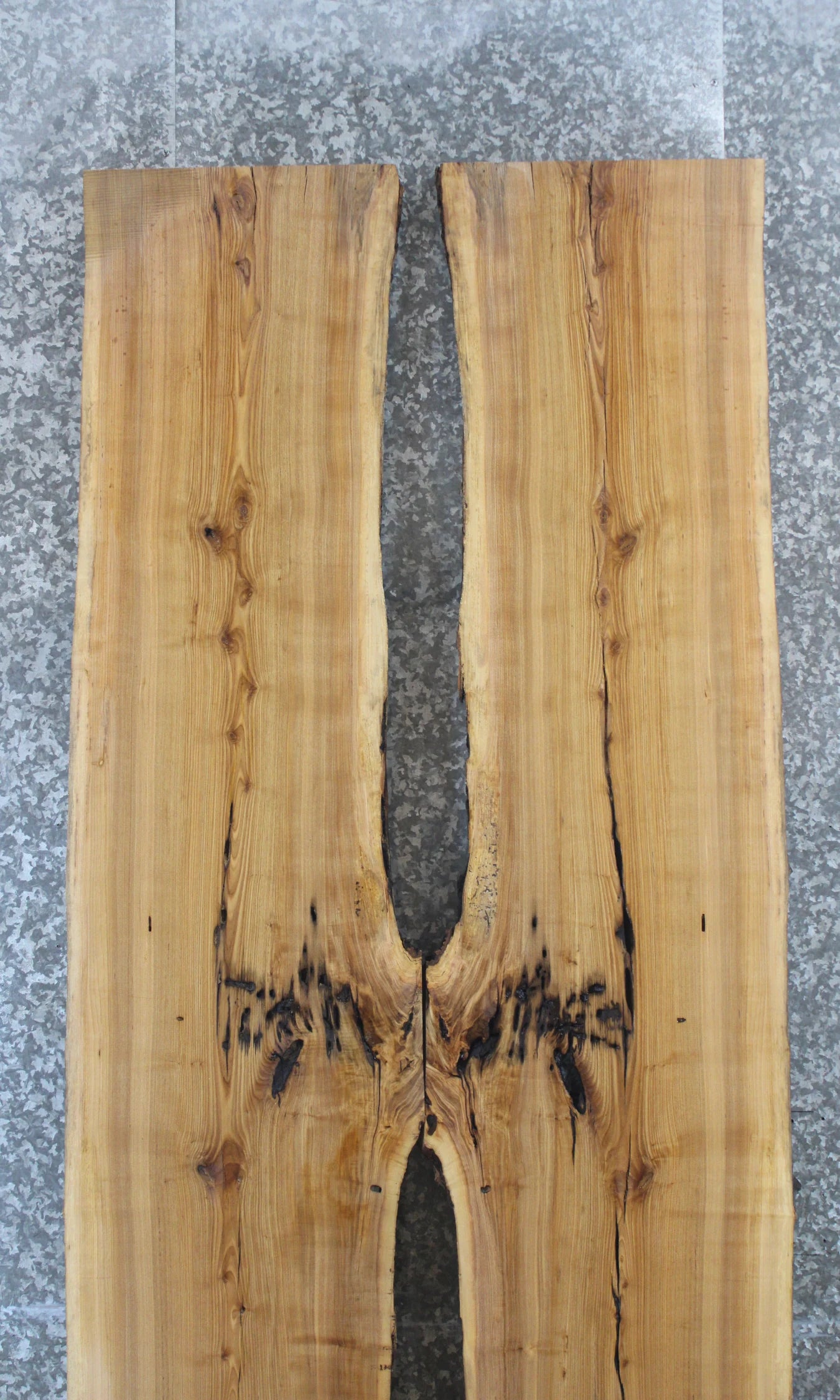 2- Live Edge Ash Slabs, Wooden Table Top Lumber, Natural Edges 812-813