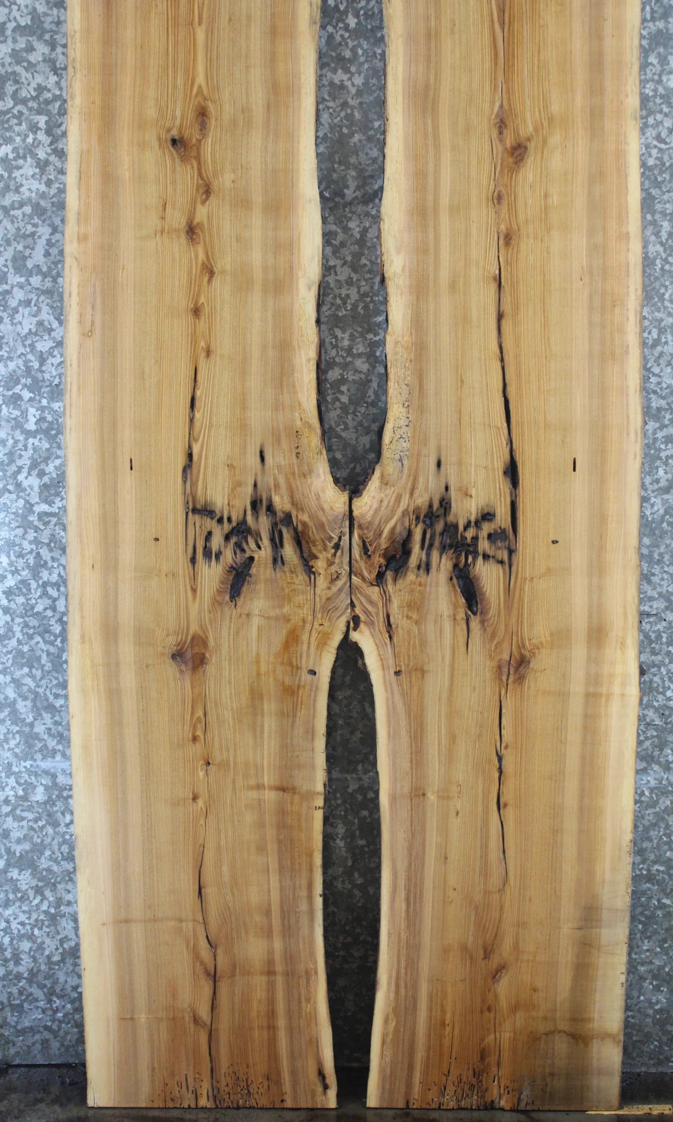 2- Live Edge Ash Slabs, Wooden Table Top Lumber, Natural Edges 812-813