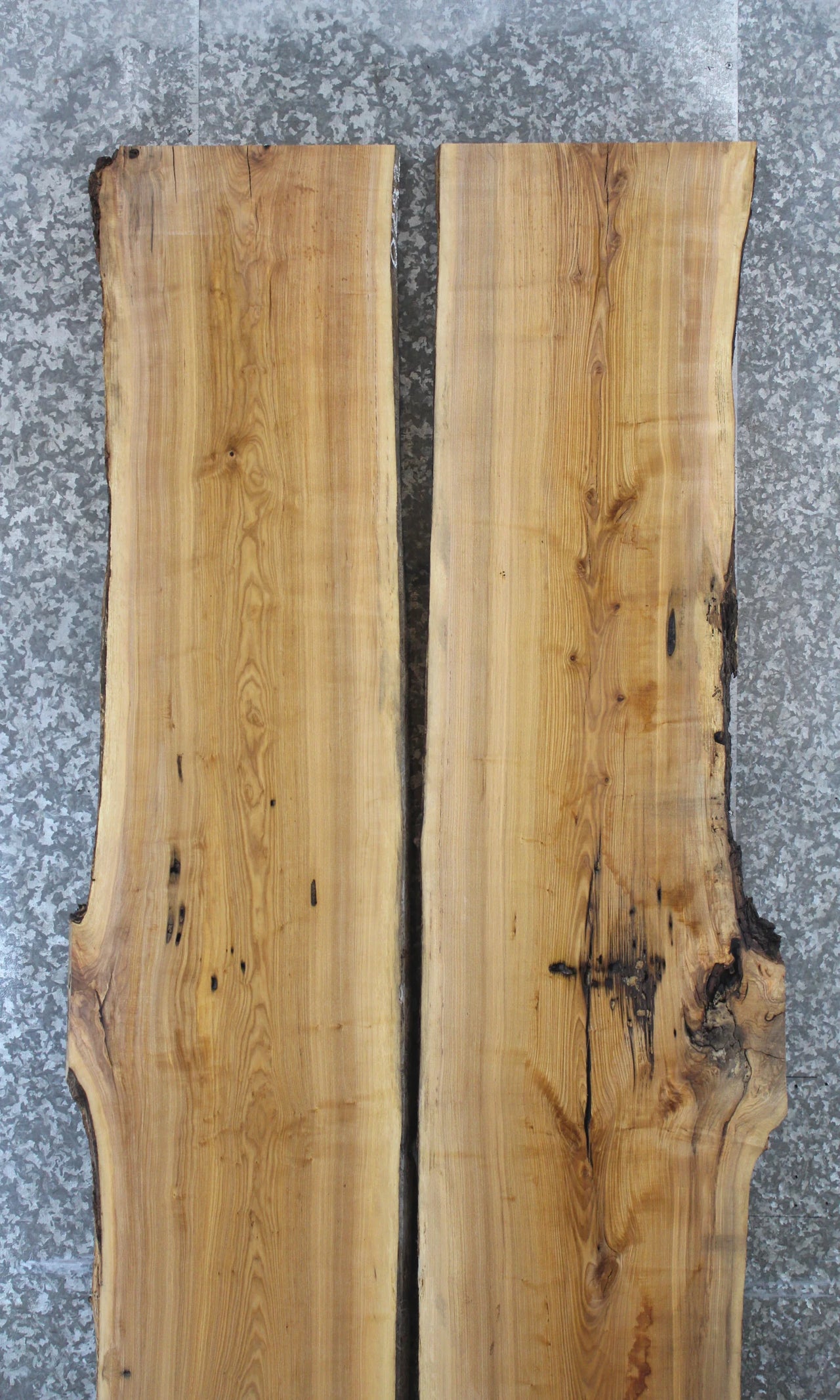 2- Live Edge Ash Slabs, Wooden Table Top Lumber, Natural Edges 812-813