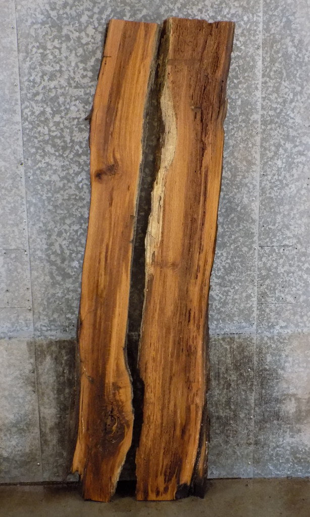 2- Live Edge Red Oak Epoxy Project/Split Slab Halves CLOSEOUT 817