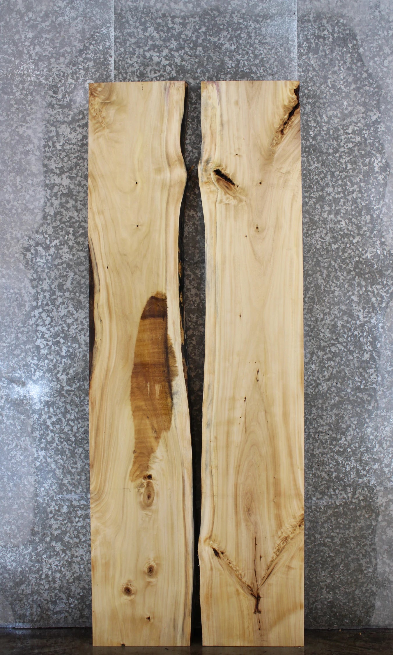 2- Natural Edge Maple Dining Table Top, Wood Live Edge Slabs 818-819