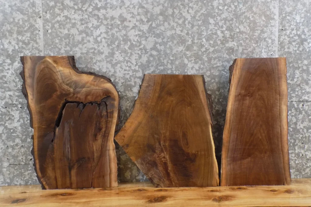 3- Live Edge Black Walnut Charcuterie/Cutting/Cheese Board Slabs 8191-8193