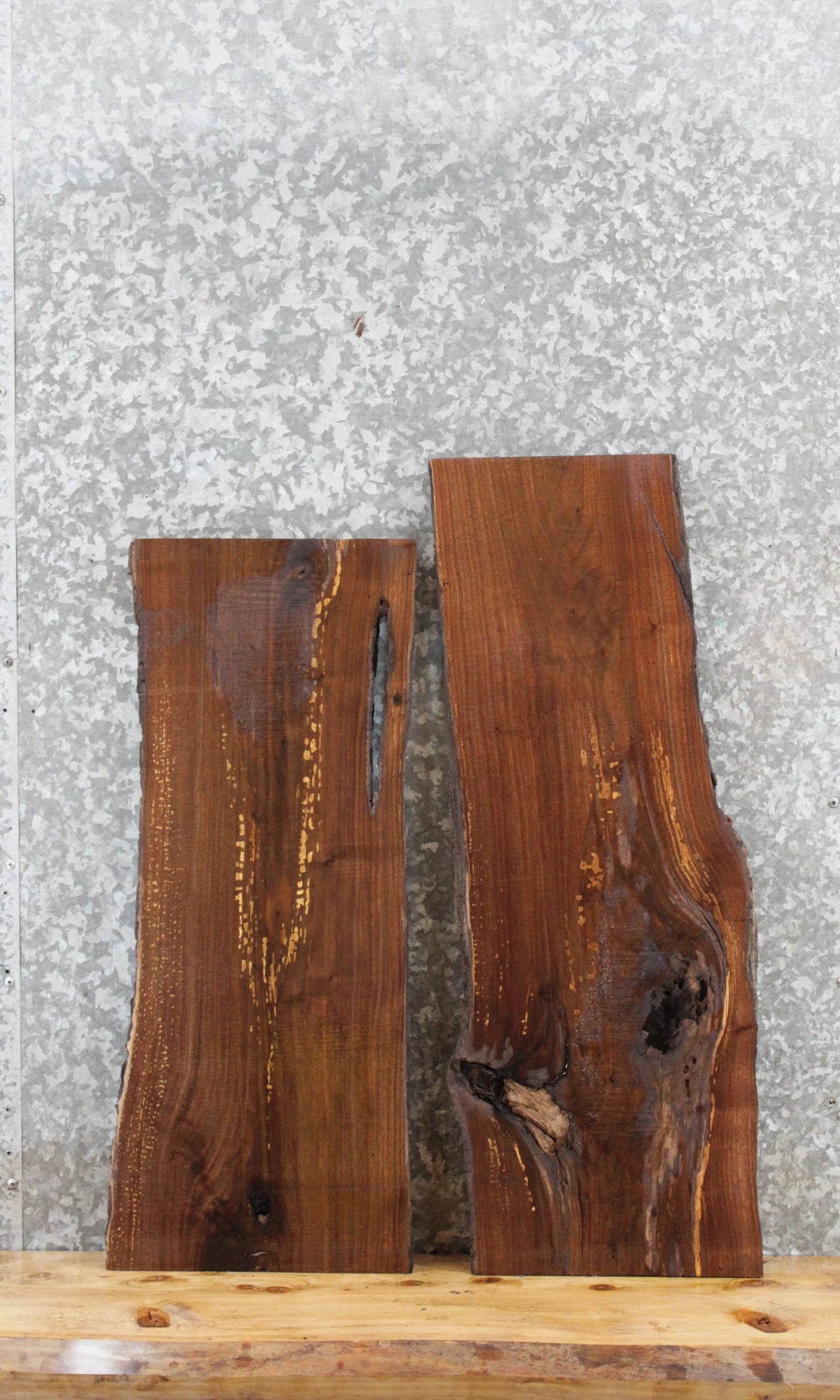 2- Live Edge Black Walnut Charcuterie Boards 8219-8220