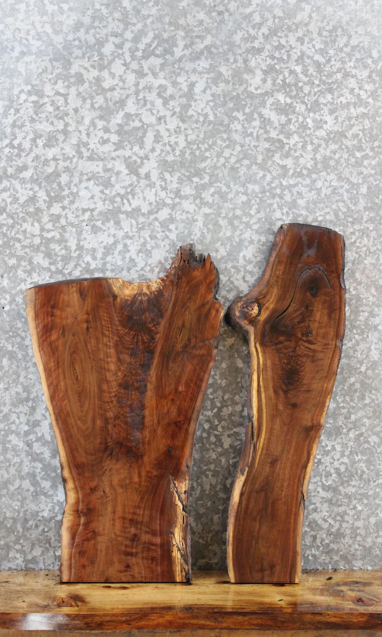 2- Walnut Live Edge Charcuterie/Taxidermy/Shelf Slabs 8255-8256