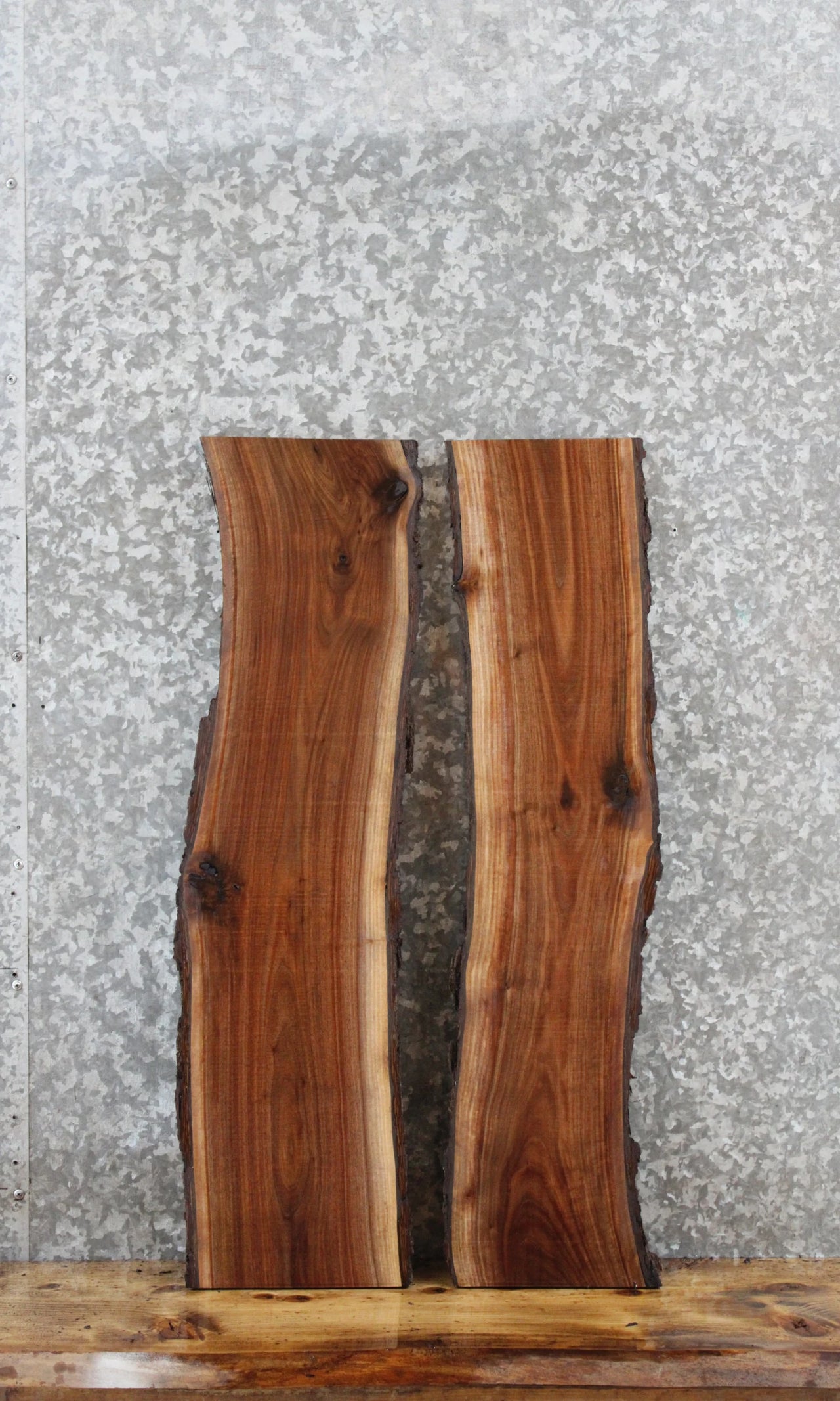 2- Walnut Live Edge Charcuterie/Taxidermy/Shelf Slabs 8257-8258