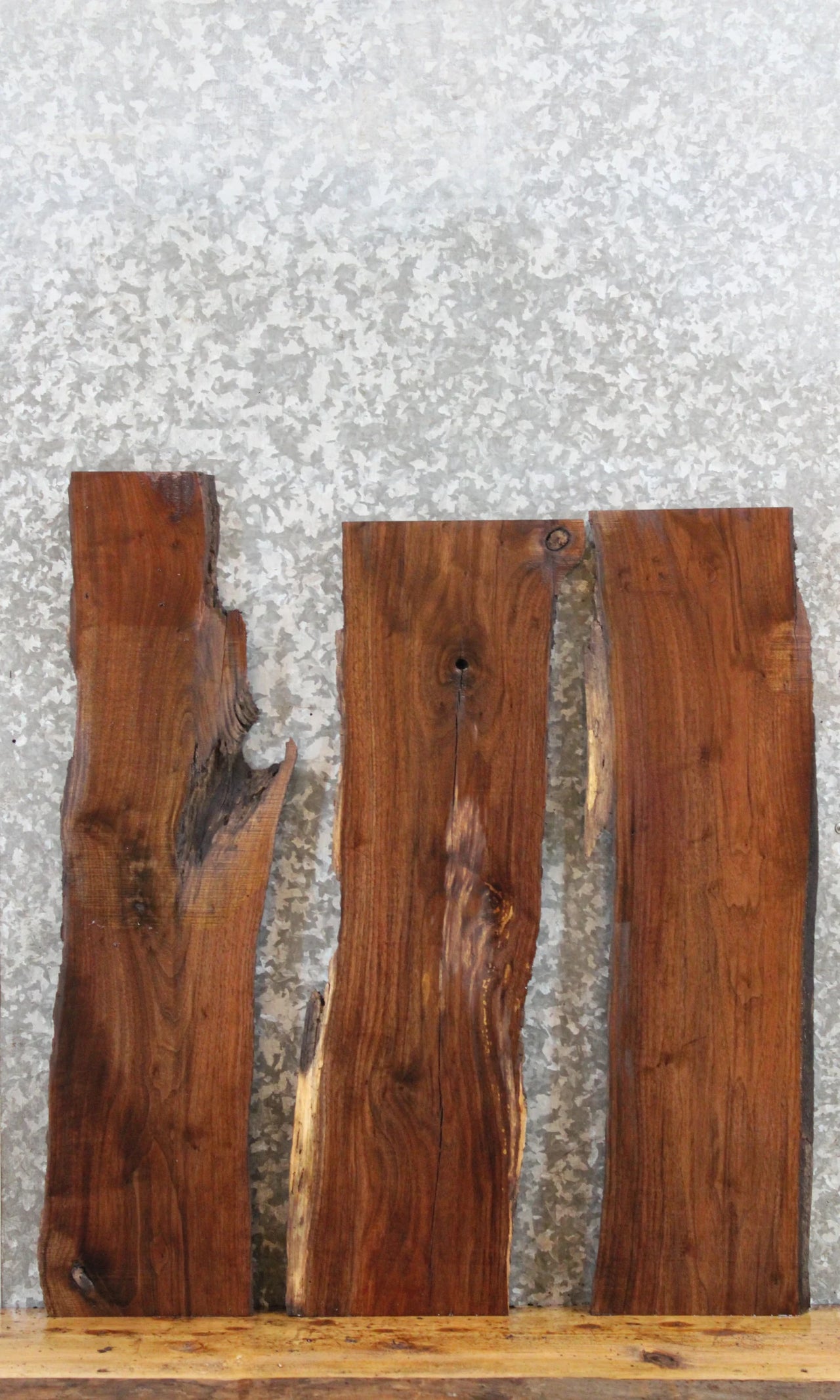3- Live Edge Black Walnut Slabs, Charcuterie Boards, Wood 8263-8265