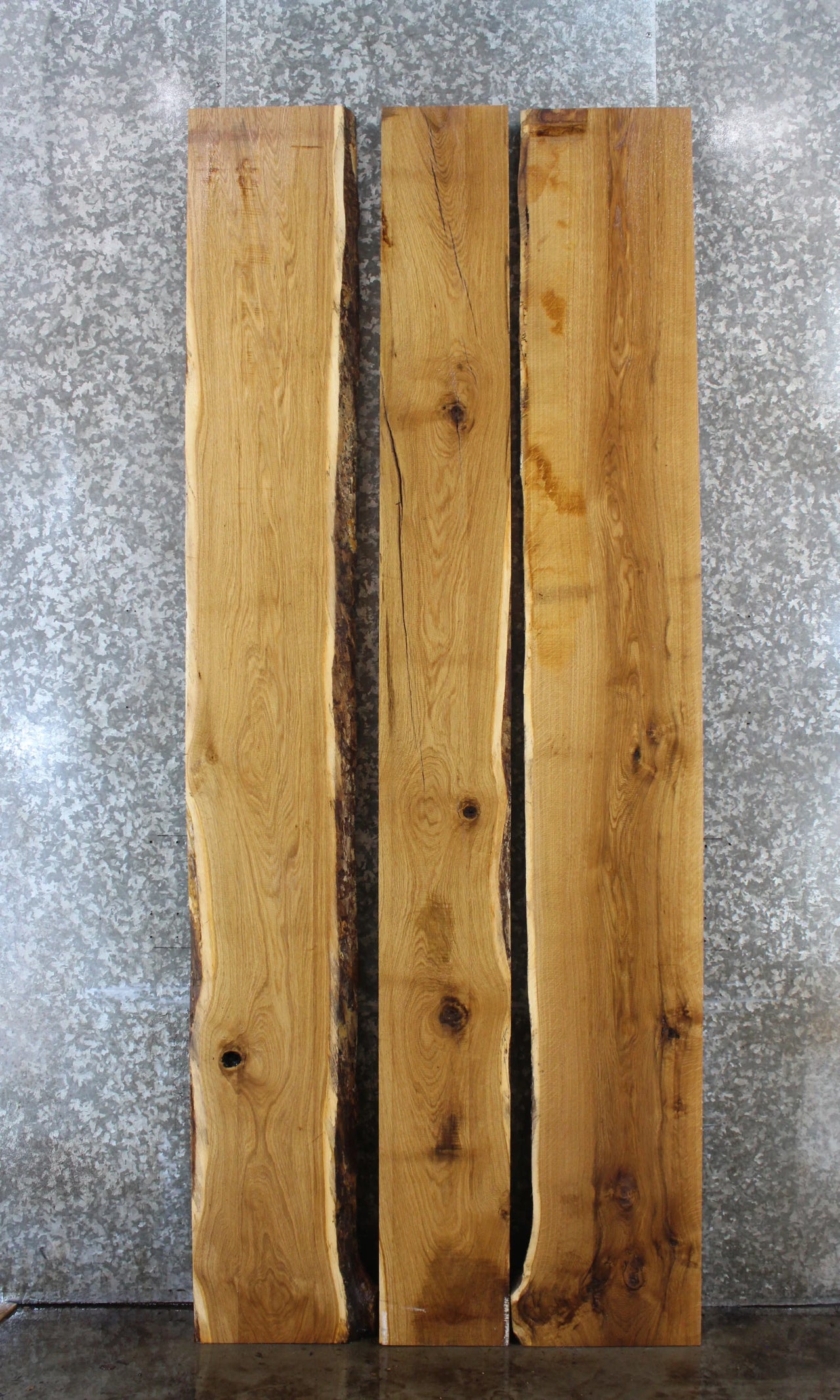 3- Bookmatched Live Edge White Oak Dining/Kitchen Table Top 828-830