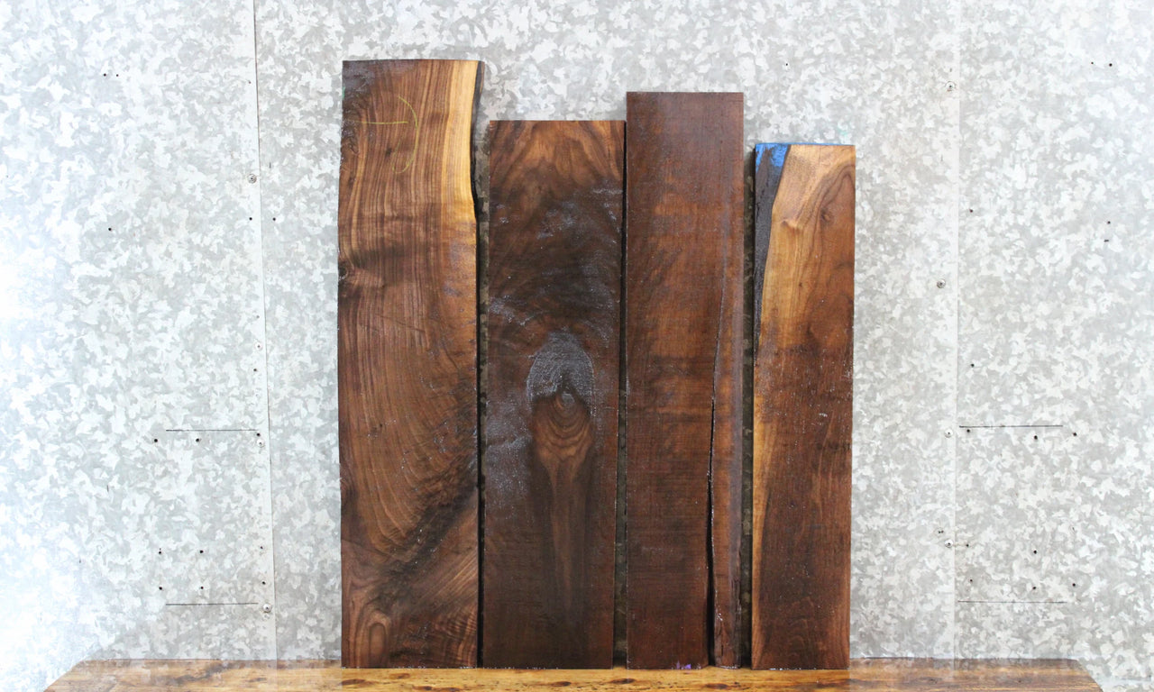 4- Salvaged Kiln Dried Black Walnut Craft Pack/DIY Lumber Boards 8339-8342