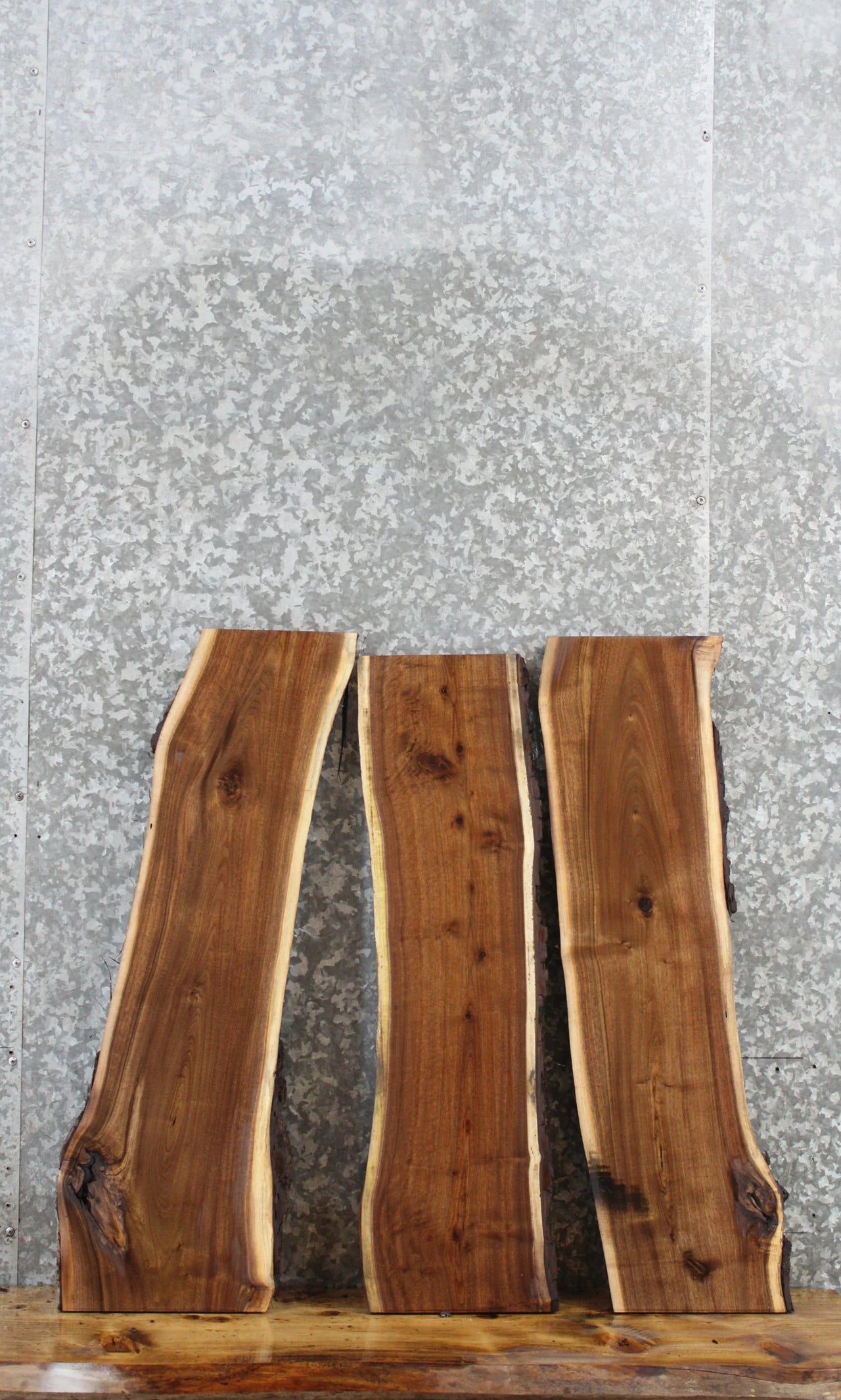 3- Walnut Live Edge Taxidermy/Charcuterie/Shelf Slabs 8380-8382
