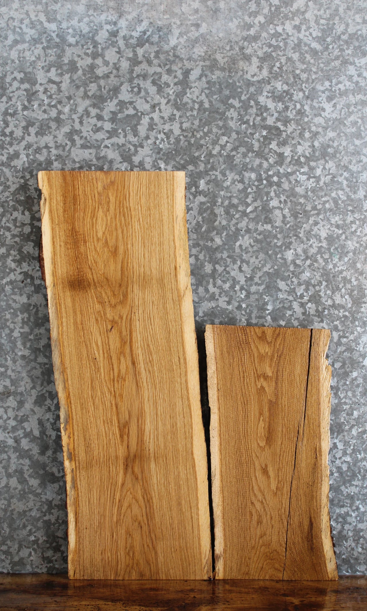 2- Live Edge White Oak Lumber Boards, Side/Sofa Table Top Slabs 8431-8432