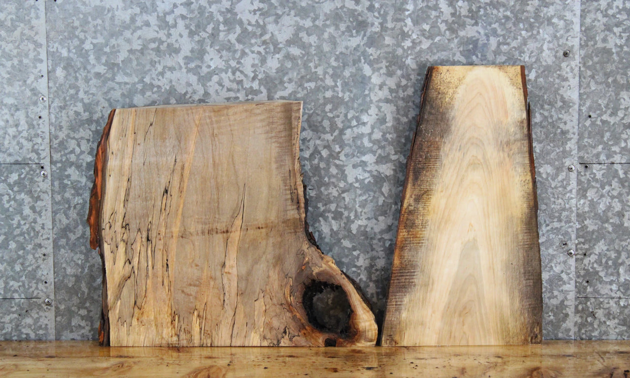 2- Live Edge Spalted Maple End Table Tops/Charcuterie Boards 847-848