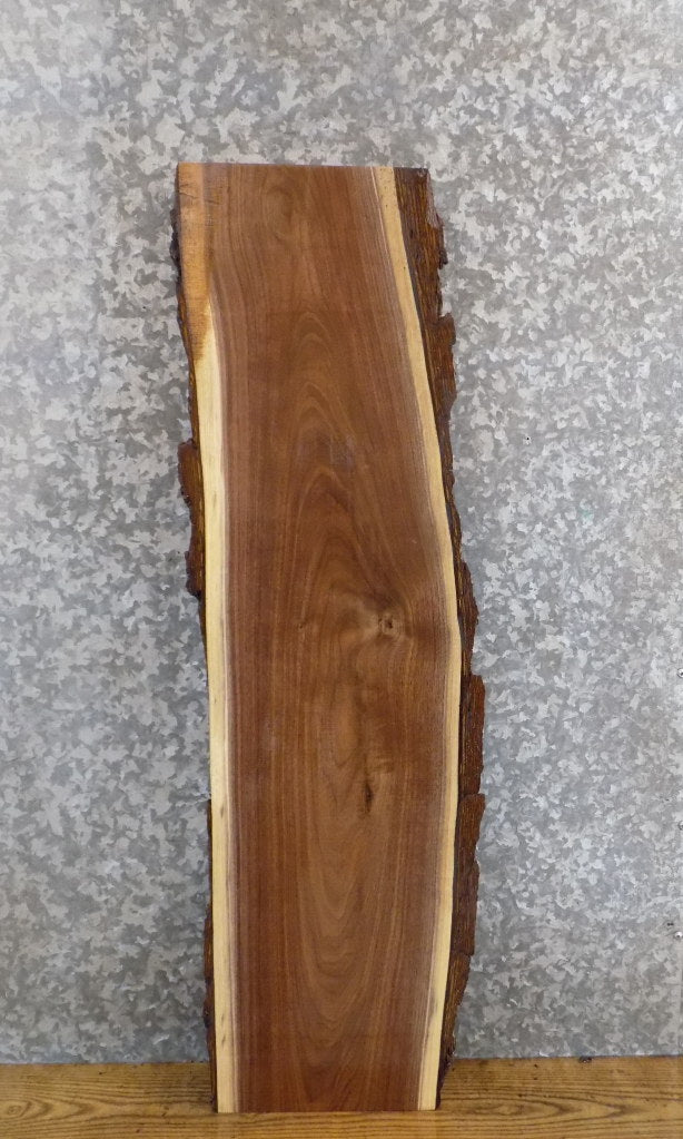 Live Edge Bark Black Walnut Rustic Sofa Table Top Slab 8590