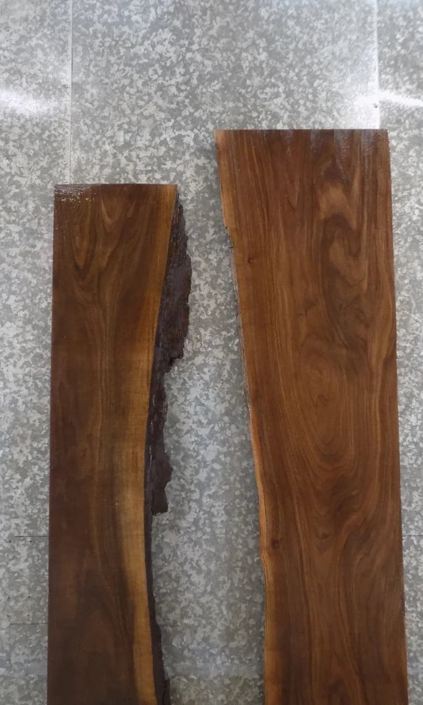 2- Live Edge Black Walnut Bar Top/Kitchen Counter/Mantel Slab 871,877