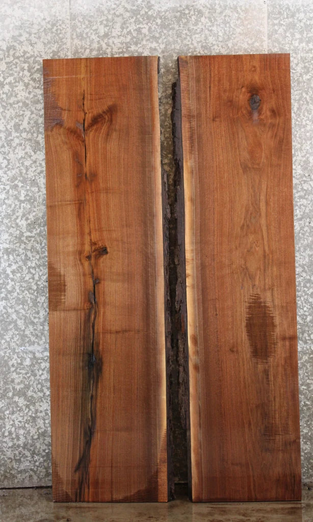 2- Natural Edge Bookmatched Black Walnut Table Top Set 875-876