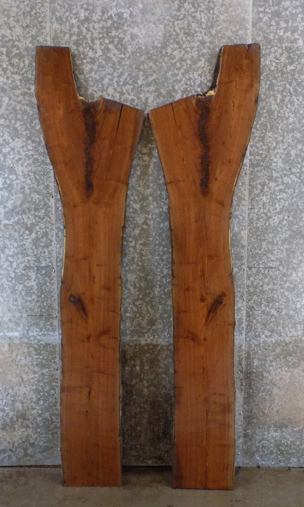 2- Black Walnut Bookmatched Rustic Live Edge Bar/Table Top Slabs 885-886