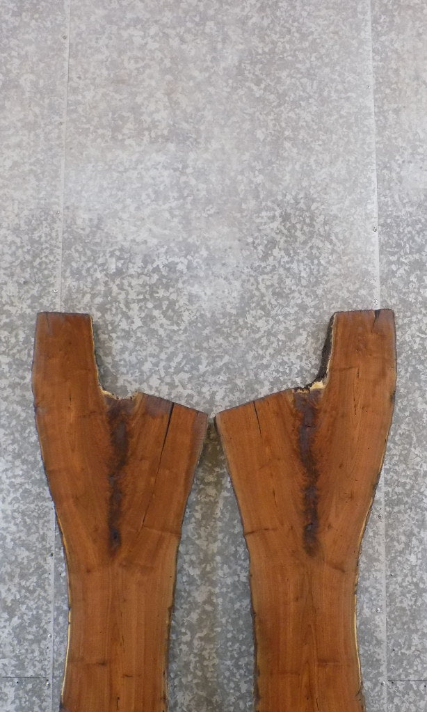 2- Black Walnut Bookmatched Rustic Live Edge Bar/Table Top Slabs 885-886