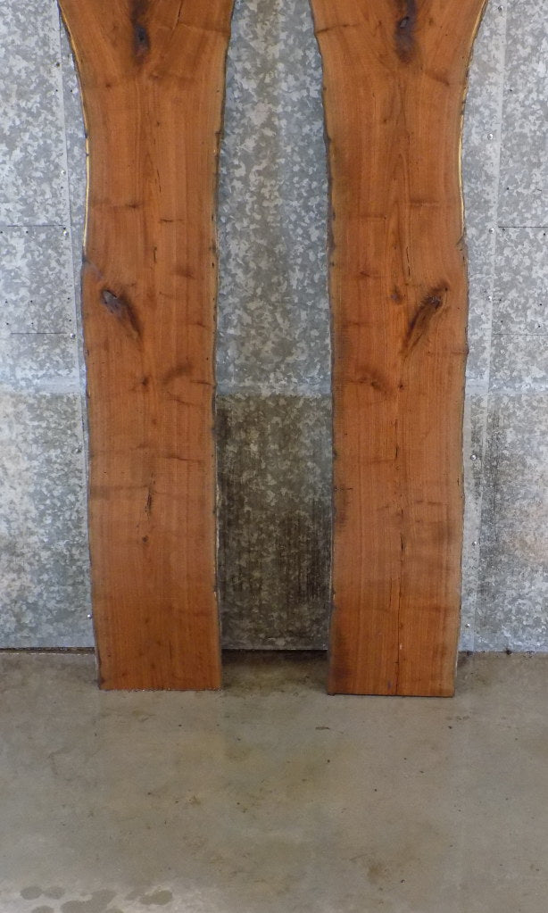 2- Black Walnut Bookmatched Rustic Live Edge Bar/Table Top Slabs 885-886
