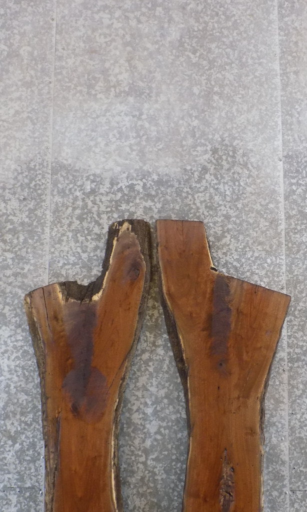 2- Black Walnut Bookmatched Rustic Live Edge Bar/Table Top Slabs 885-886