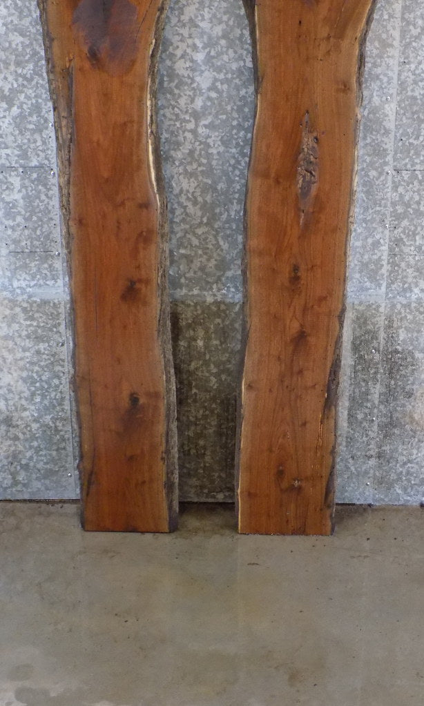 2- Black Walnut Bookmatched Rustic Live Edge Bar/Table Top Slabs 885-886