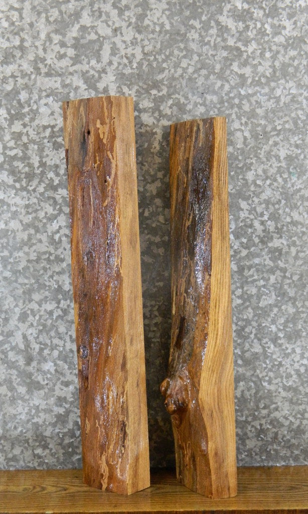 2- Rustic Partial Live Edge Red Oak Craft Pack 8869-8870
