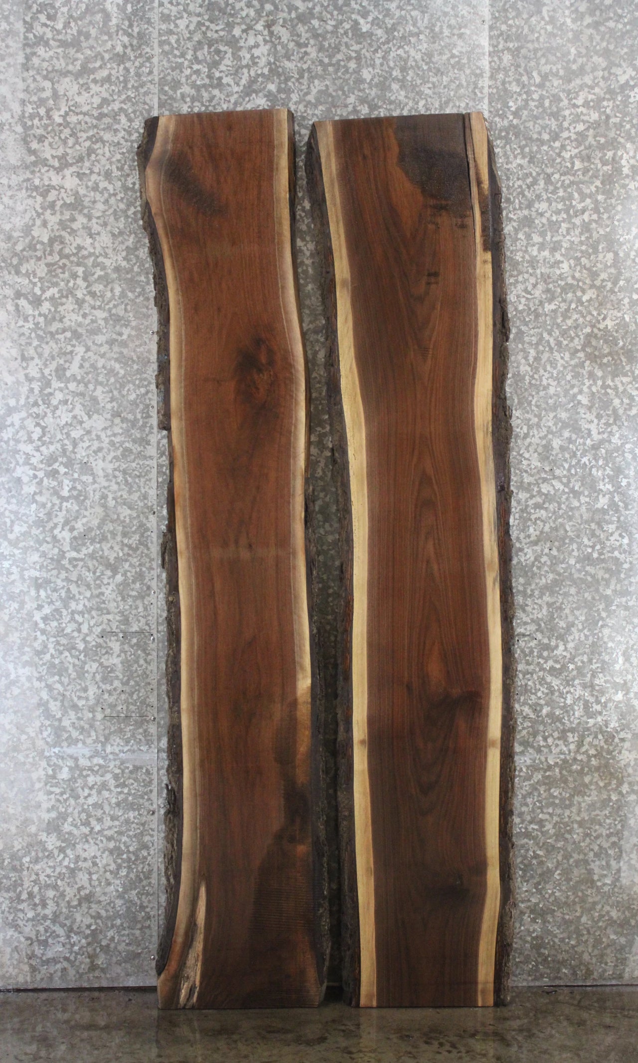 2- Black Walnut Live Edge River Table/Bench Slabs 888-889
