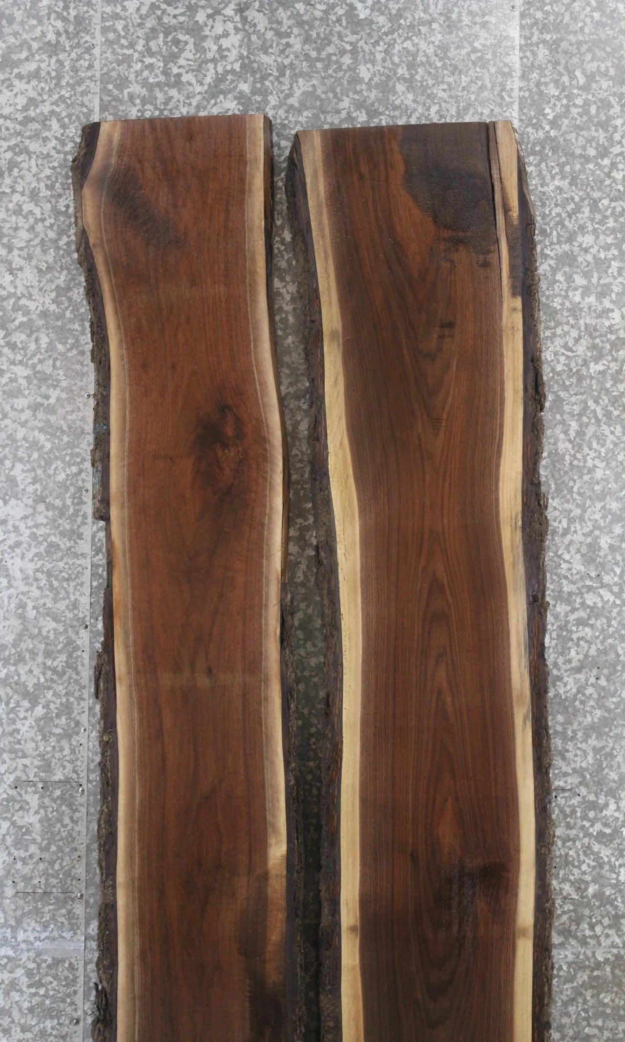 2- Black Walnut Live Edge River Table/Bench Slabs 888-889