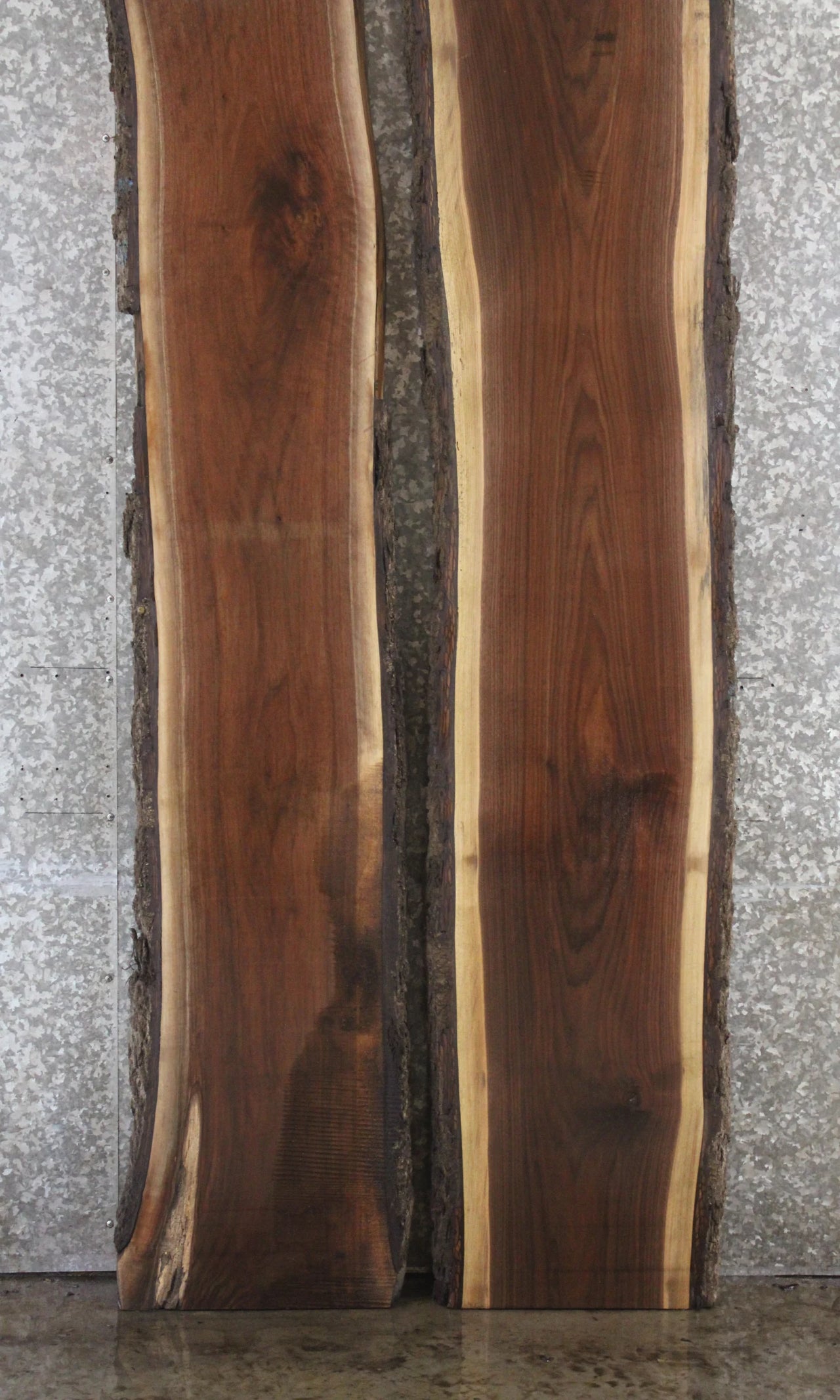 2- Black Walnut Live Edge River Table/Bench Slabs 888-889