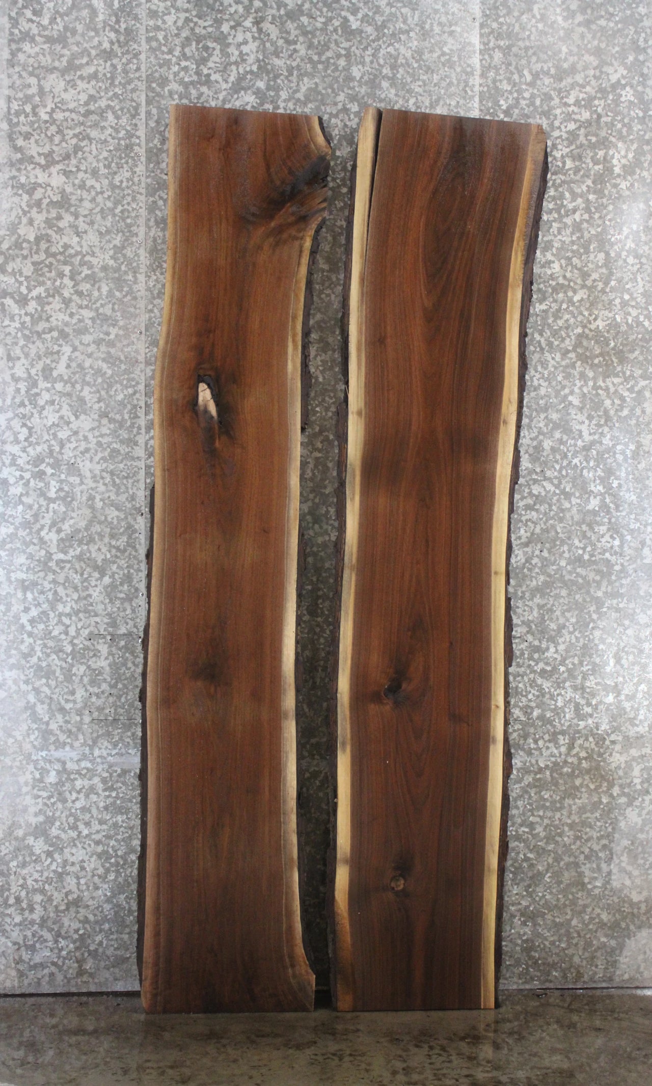 2- Black Walnut Live Edge River Table/Bench Slabs 888-889