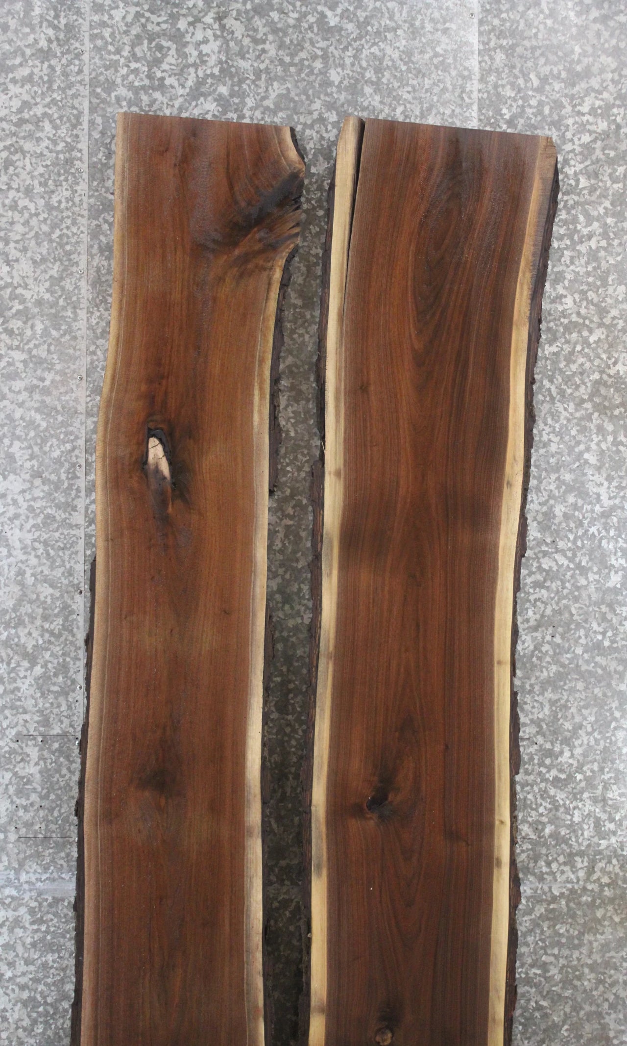 2- Black Walnut Live Edge River Table/Bench Slabs 888-889