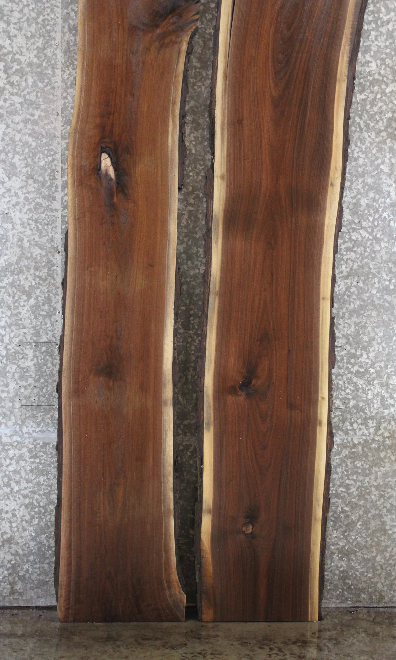 2- Black Walnut Live Edge River Table/Bench Slabs 888-889