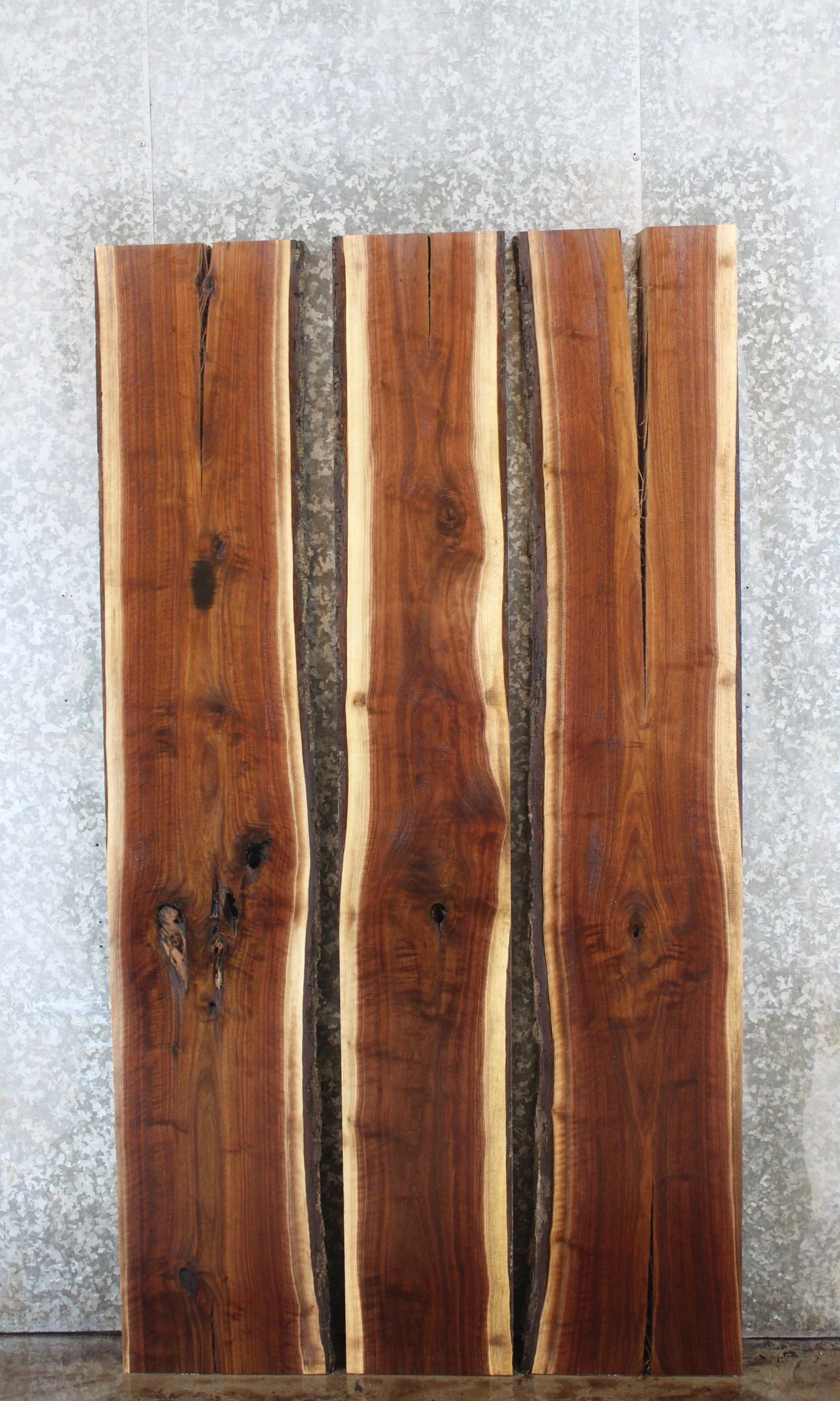 3- Black Walnut Live Edge Kitchen Table Top, Wood Dining Slabs 891-893