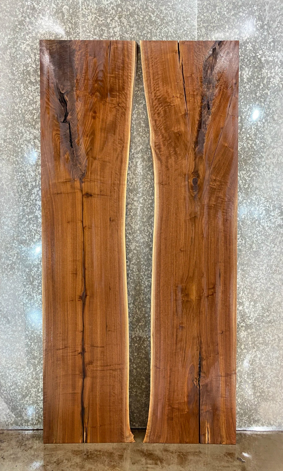 2- Reclaimed Black Walnut Live Edge Dining/Kitchen Table Top Set 896-897