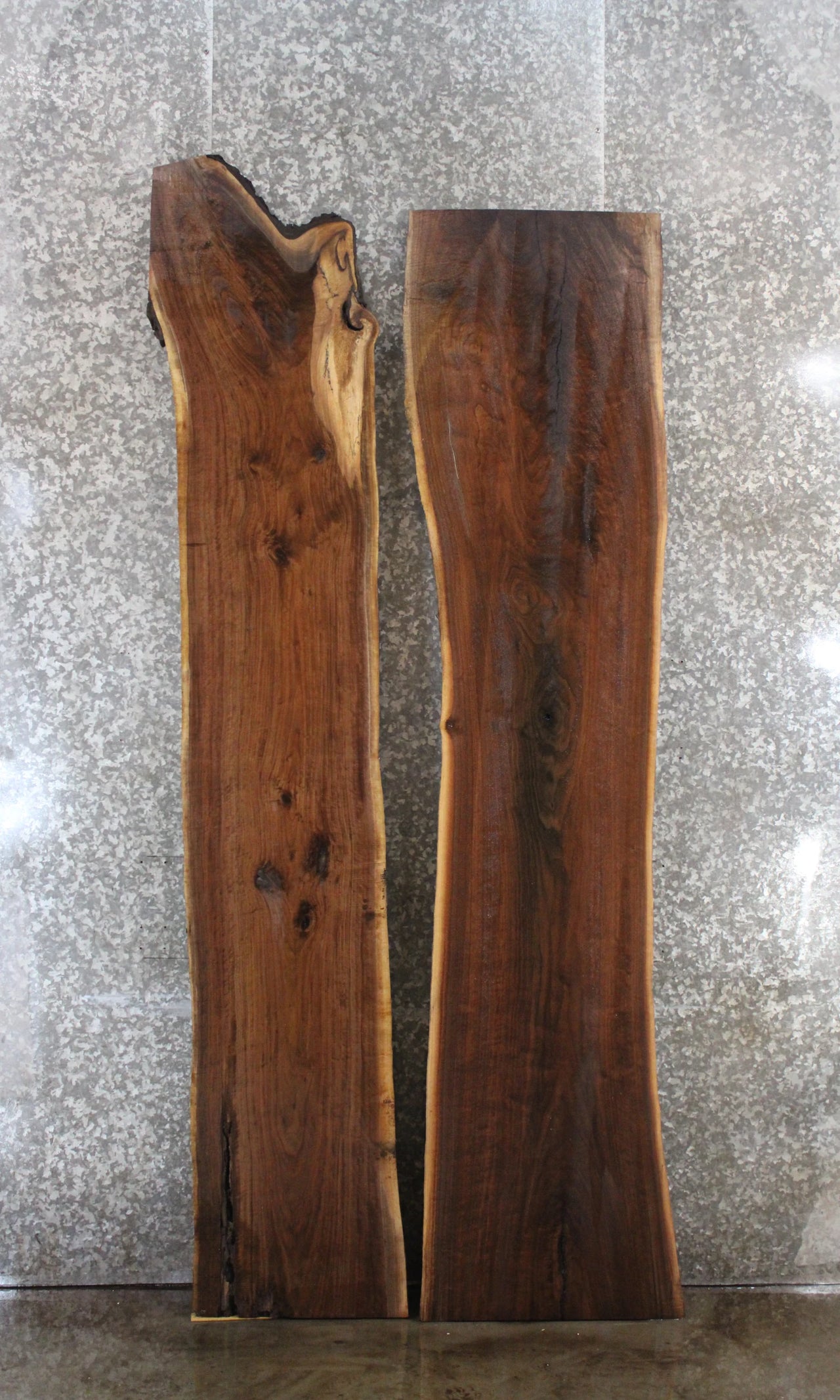 2- Live Edge Black Walnut Bar Top Slabs/River Table Set 899-900