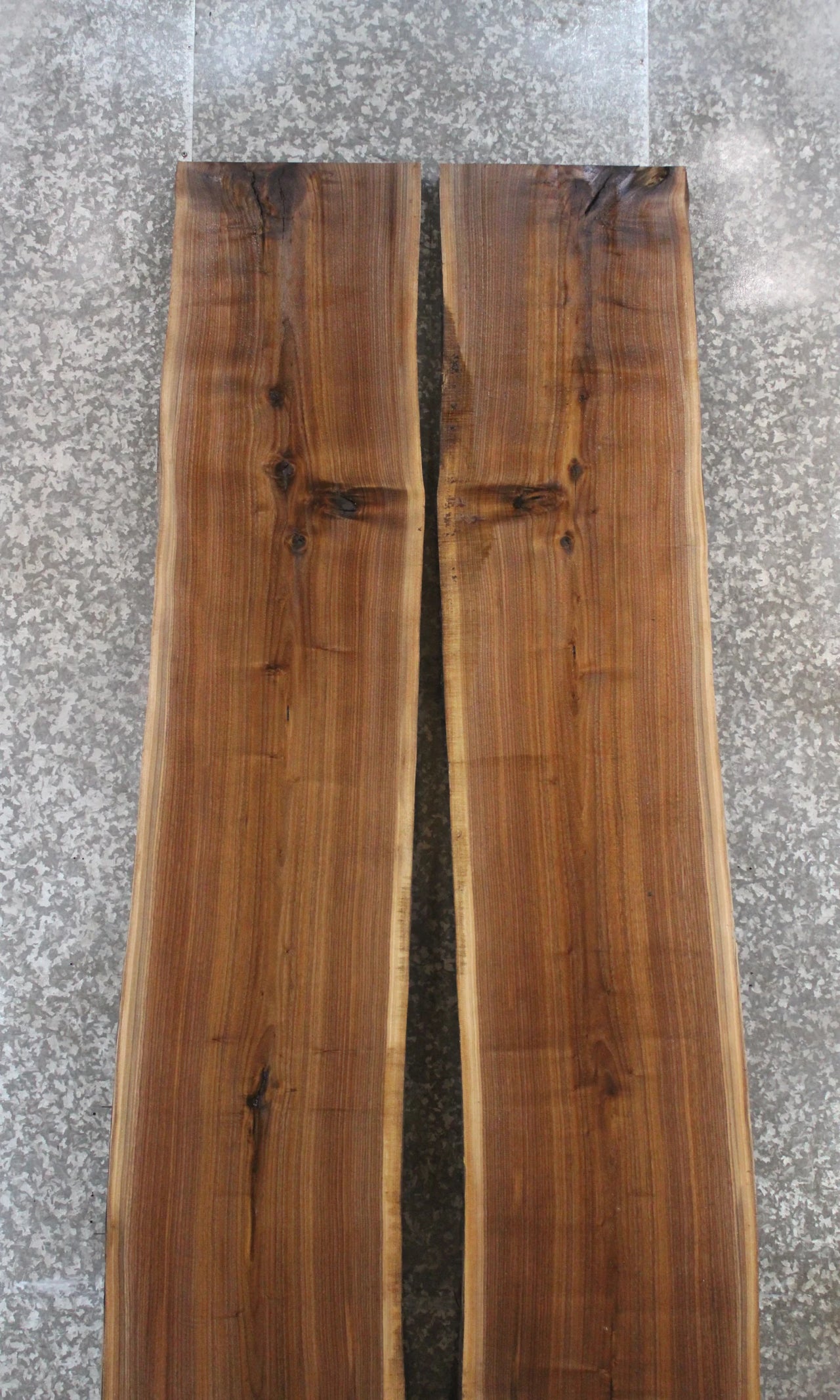 2- Black Walnut Live Edge Wood Slab Bookmatched River Table Set 902-903