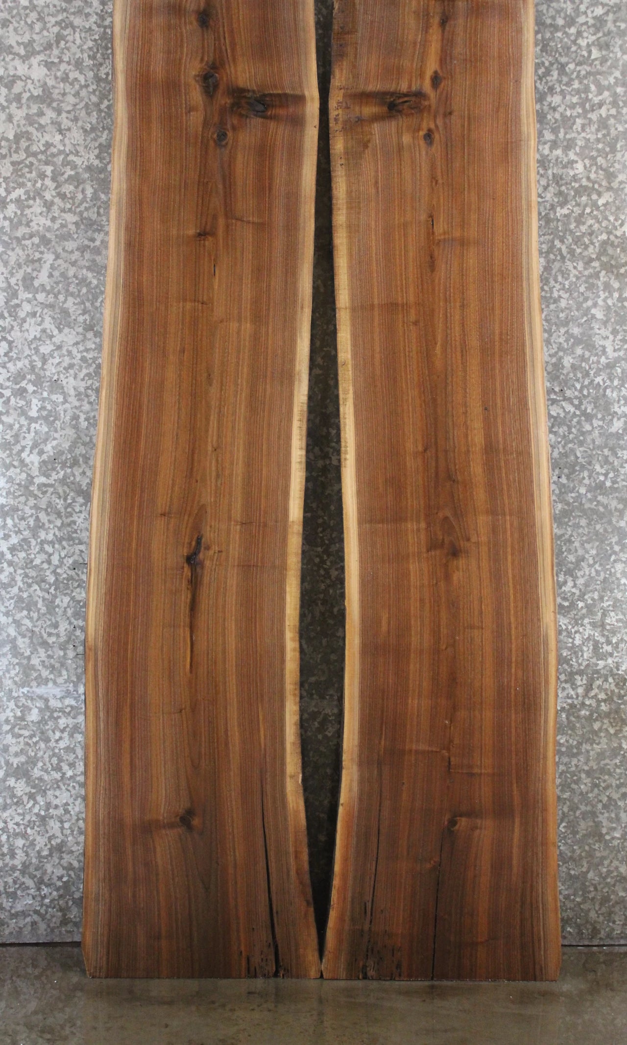 2- Black Walnut Live Edge Wood Slab Bookmatched River Table Set 902-903