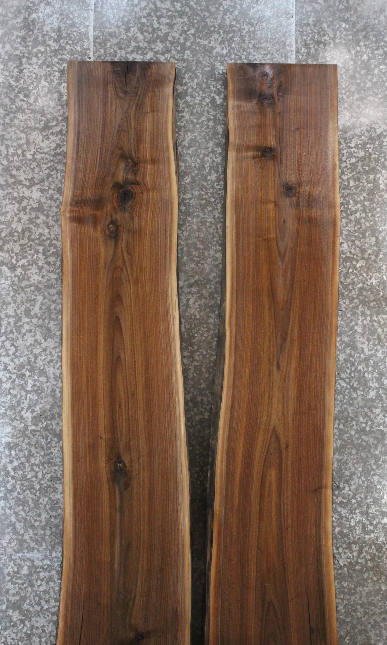 2- Black Walnut Live Edge Wood Slab Bookmatched River Table Set 902-903