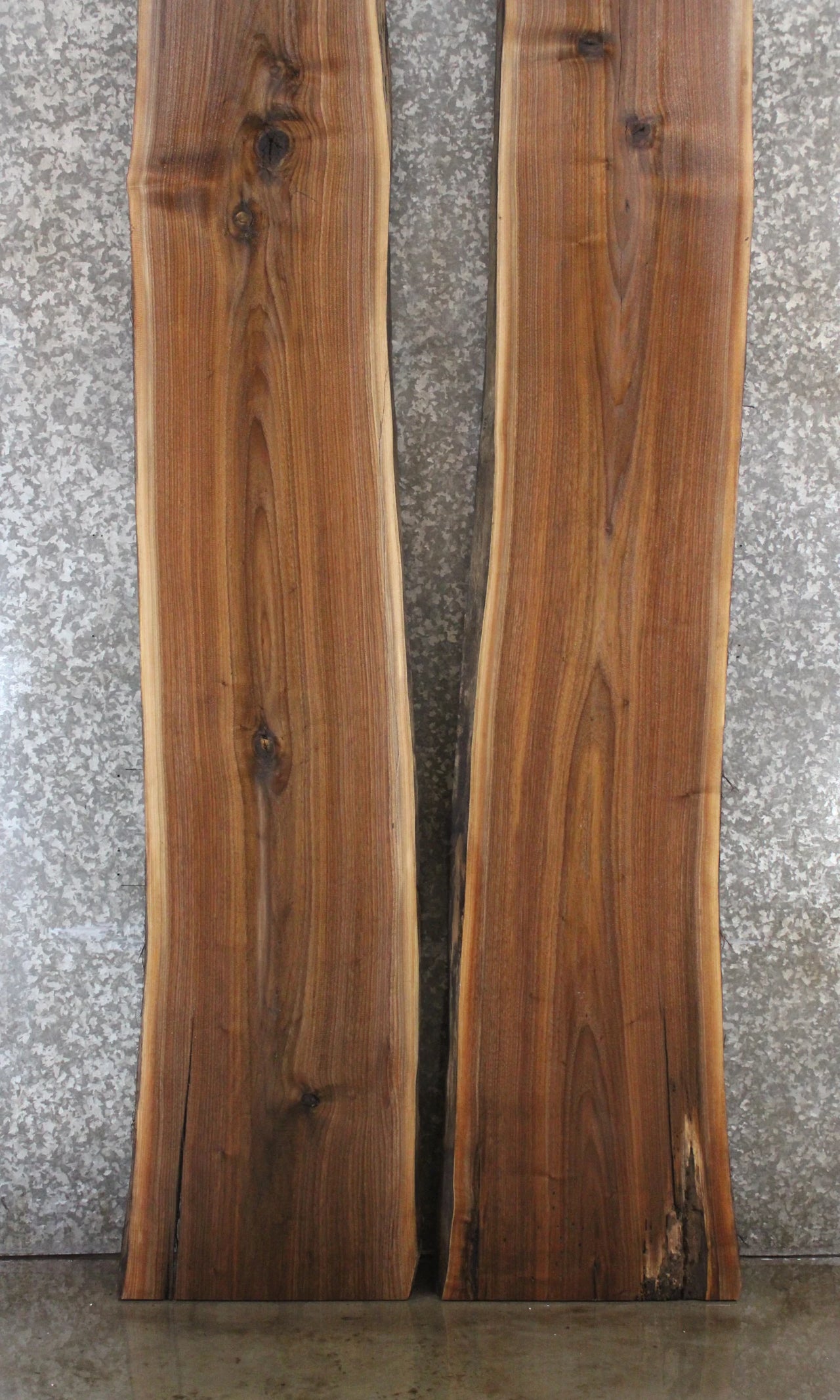 2- Black Walnut Live Edge Wood Slab Bookmatched River Table Set 902-903