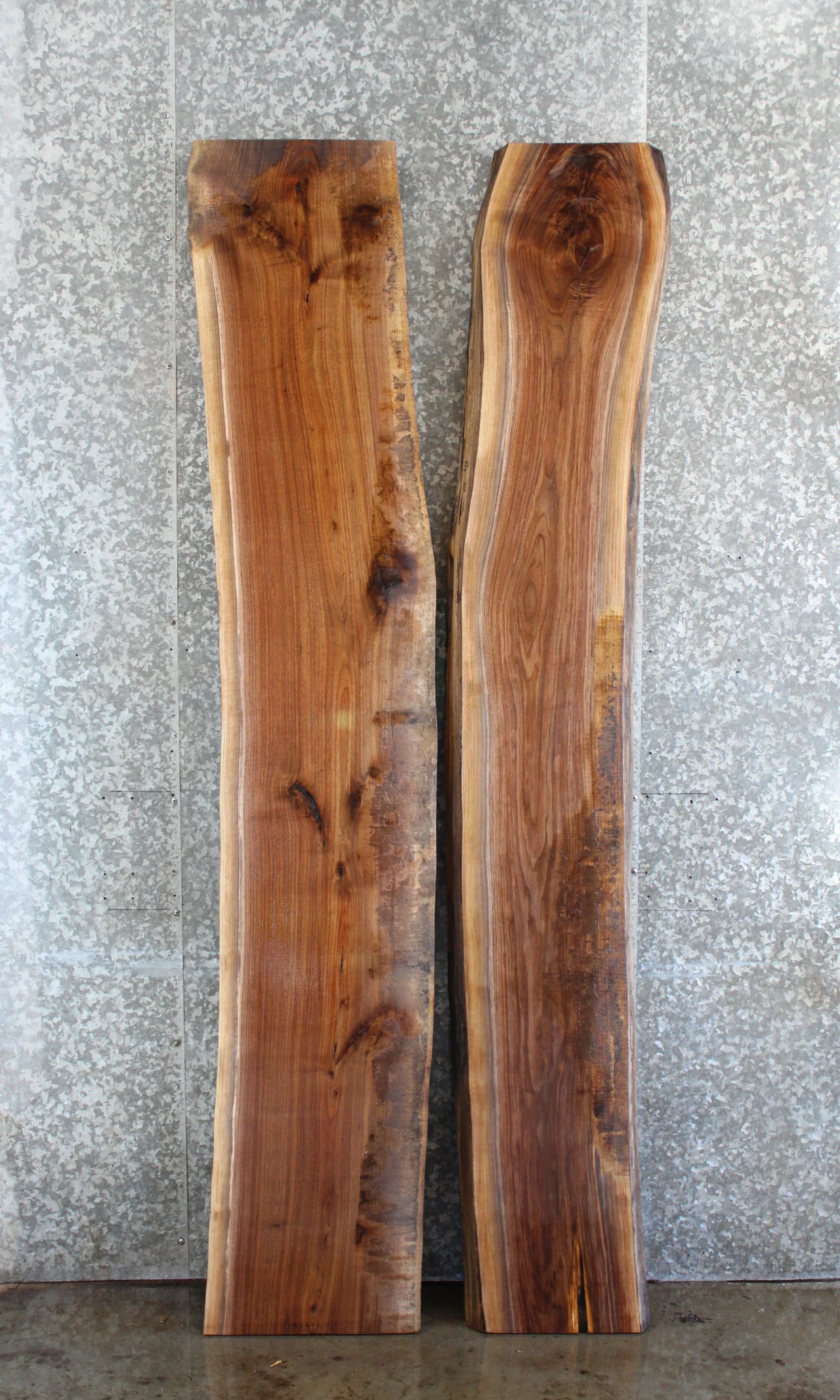 2- Black Walnut Live Edge Book Match Bench/River Table Slabs 905-906