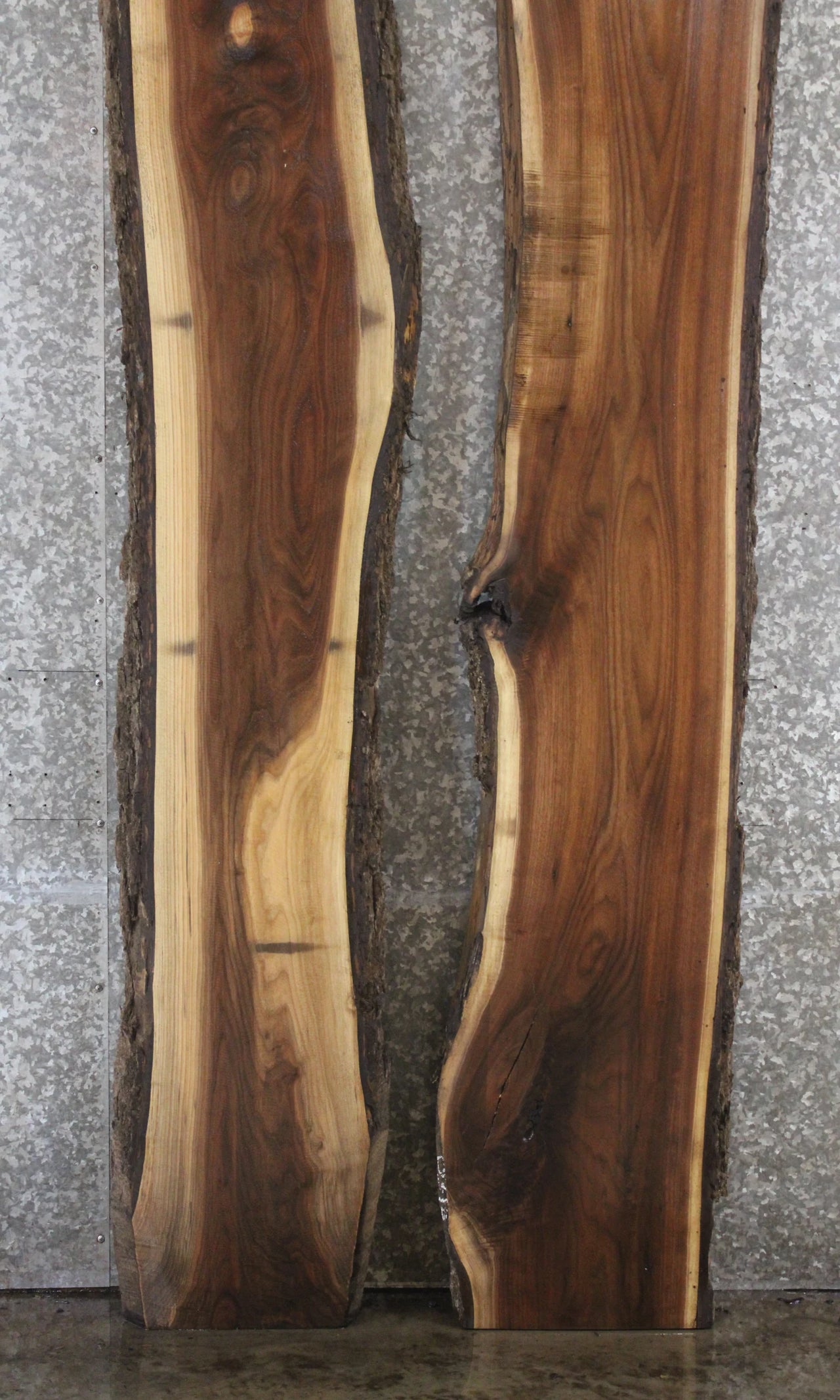 2- Black Walnut Live Edge River Table/Bench Slabs 913,916