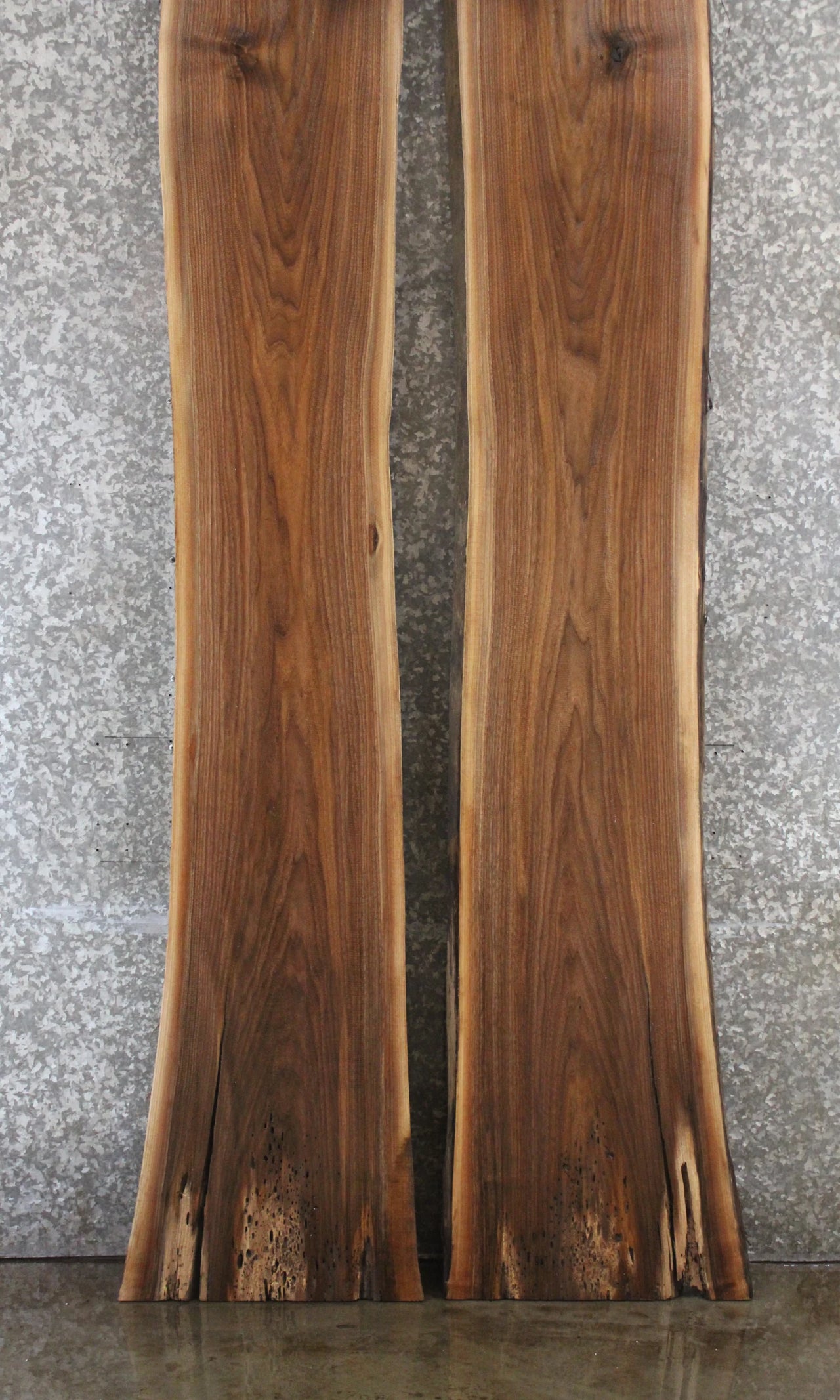 2- Rustic Black Walnut Live Edge River Table Top Slabs, Bar Top 914-915