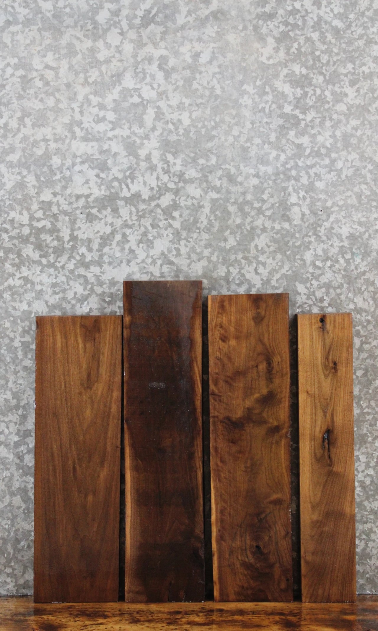 4- Salvaged Kiln Dried Black Walnut Craft Pack/DIY Lumber Boards 9155-9158