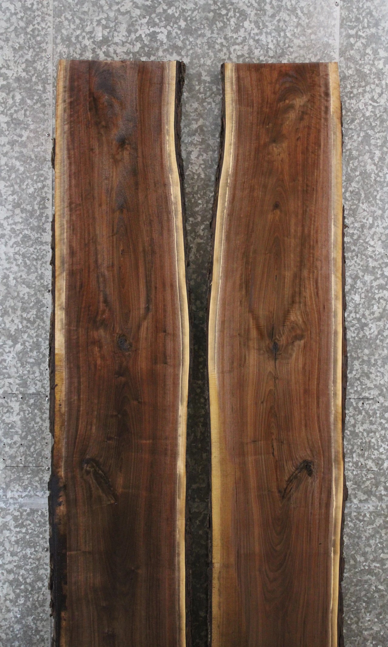 2- Black Walnut Live Edge Book Match River Table/Bench Slabs 919-920